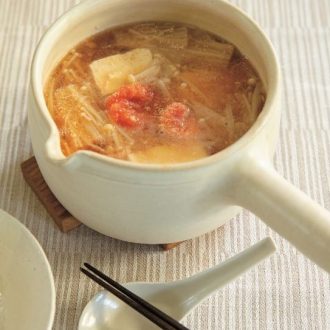 【３つの食材で作る体が温まる簡単ひとり鍋レシピ】たらこの湯豆腐／豆乳アレンジで二度おいしい！