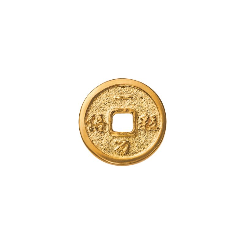 ギンザタナカの縁起物　純金1グラムの一粒万倍銭