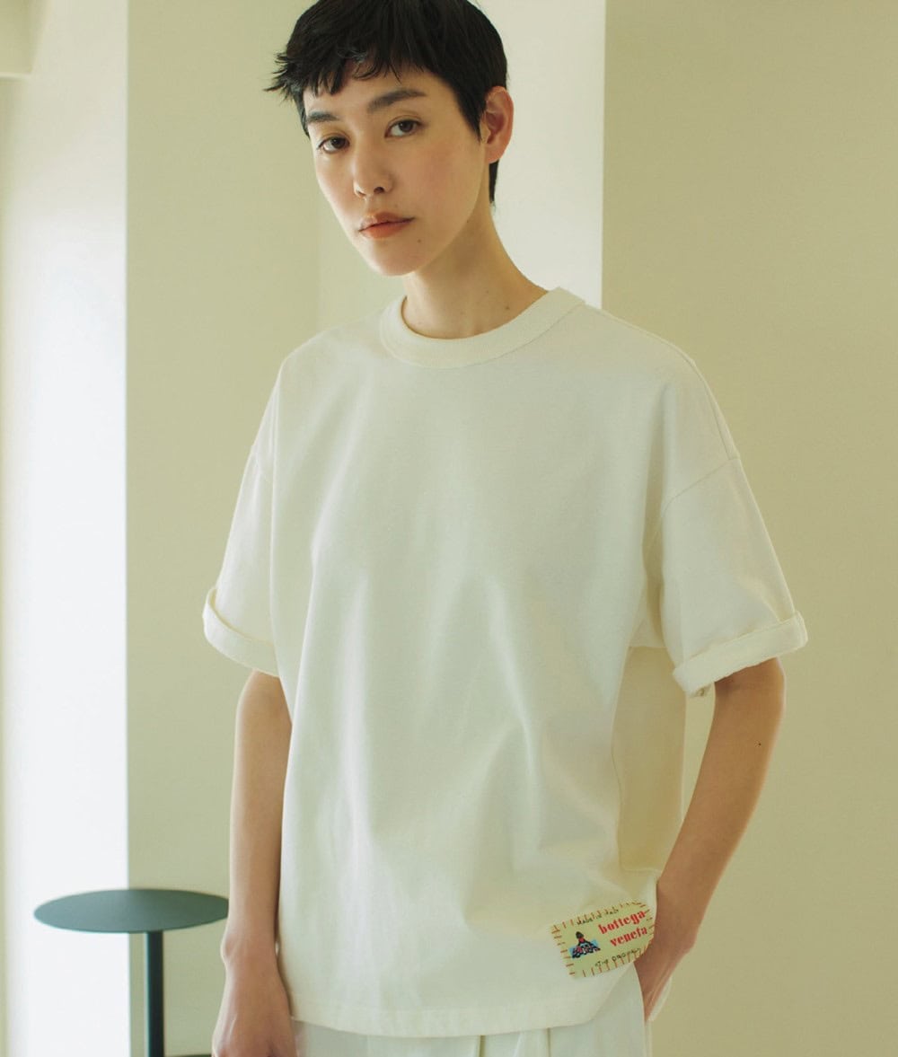 24SS【BOTTEGA VENETA】コットン クロシェ Tシャツ 半袖 ボーン/クラウドコットン クロシェ Tシャツ| Bottega Veneta® 日本