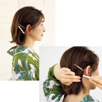 【夏のヘアアレンジ】「浴衣」×ボブのまとめ髪 飾りピンで華やかに！