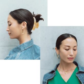 【ヘアアレンジ】「センター分け前髪＆クリップ」で、ハデ色や盛り服をシックに！