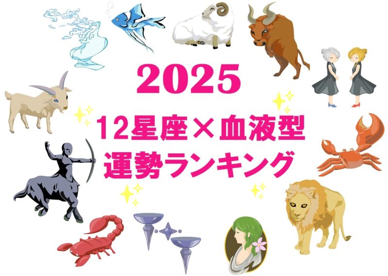 12星座×血液型別、2025年運勢ランキング