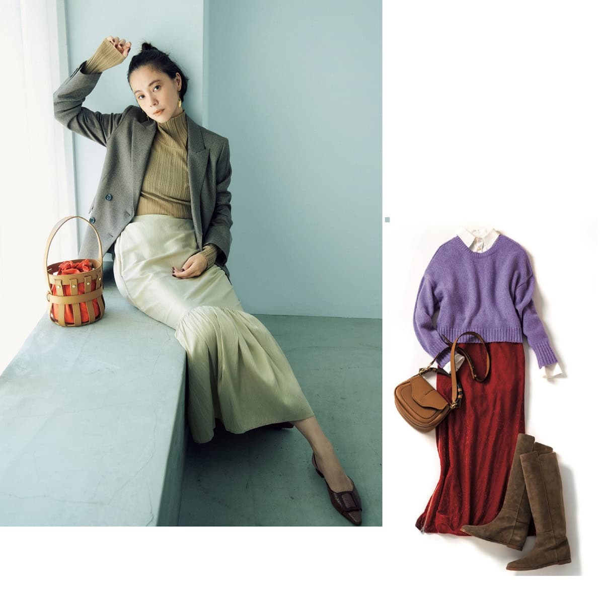 ノーウォス　ベージュニットロングスカート ノーウォス ベージュニットロングスカート - メルカリ