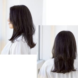 セミロングのサイド＆バック