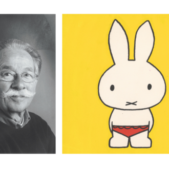 『誕生70周年記念 ミッフィー展』 Photo:F.André de la Porte ／『うさこちゃんとうみ』1963年原画