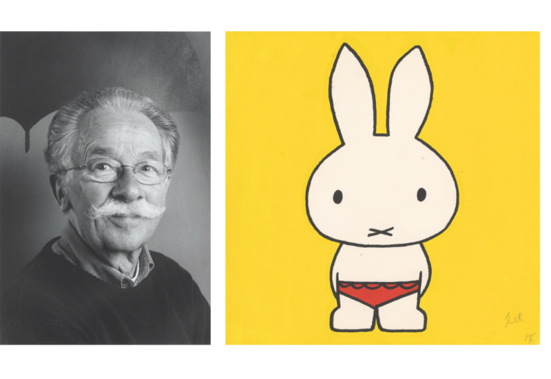 『誕生70周年記念 ミッフィー展』 Photo:F.André de la Porte ／『うさこちゃんとうみ』1963年原画