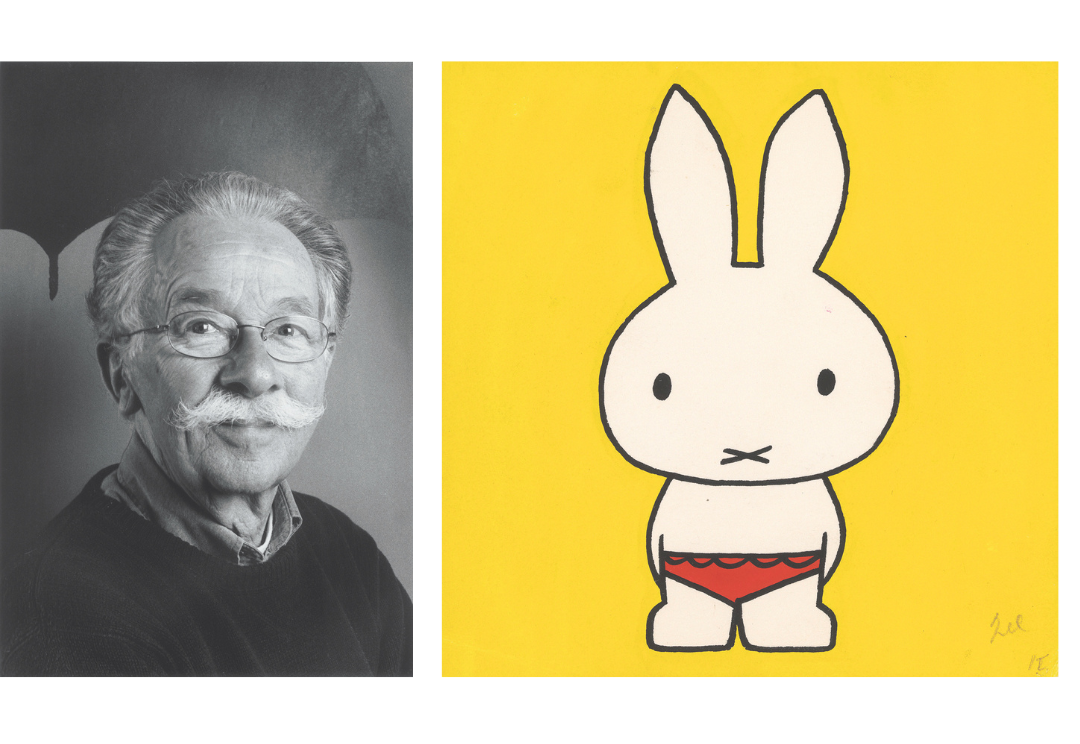 『誕生70周年記念 ミッフィー展』 Photo:F.André de la Porte ／『うさこちゃんとうみ』1963年原画