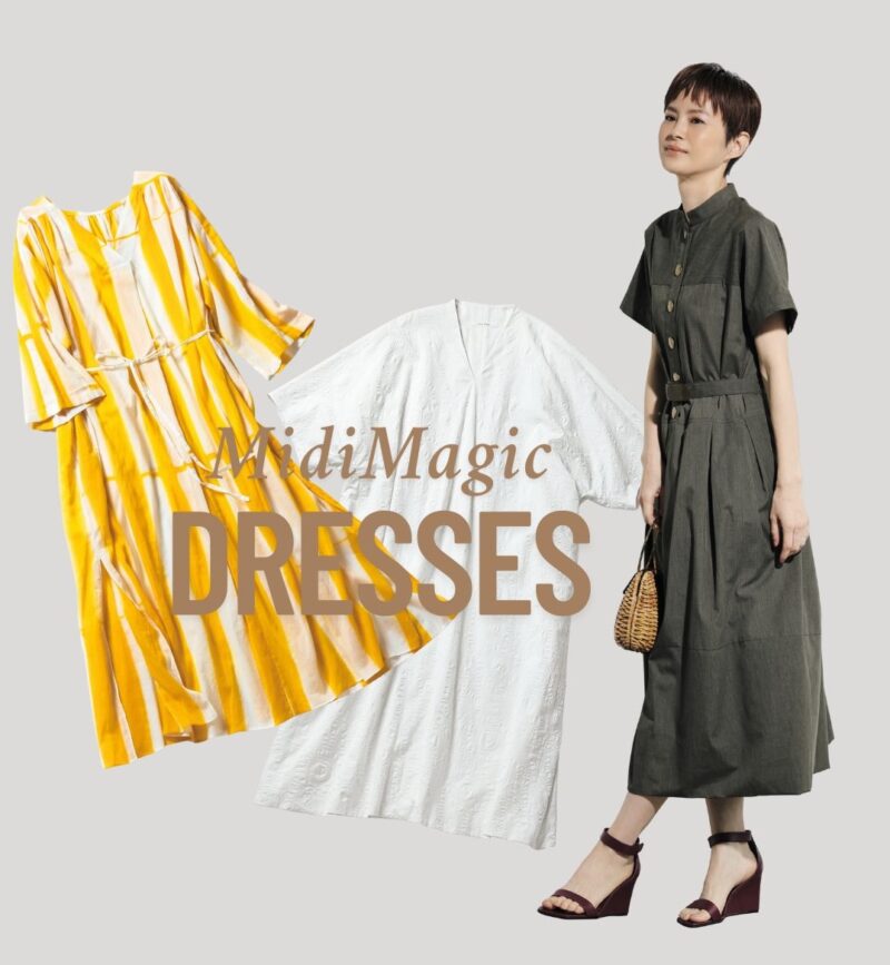 40代におすすめのミモレ丈ワンピース