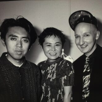 80年代、MILK大川ひとみ、藤原ヒロシ、スティーブン・ジョーンズの３ショット写真