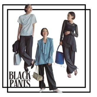 ブラックパンツのお仕事コーデ