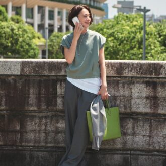 GUのグリーンTシャツ ¥990