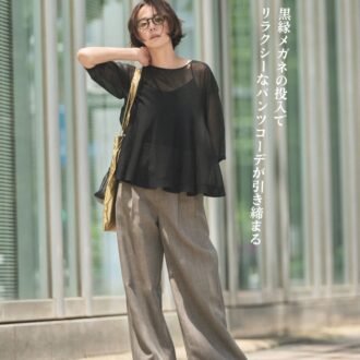 propoの黒縁メガネ 眼鏡4万700円（プロポ／プロポデザイン）