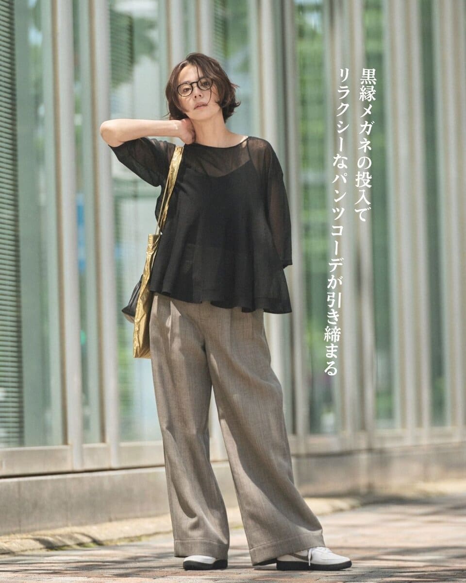 propoの黒縁メガネ 眼鏡4万700円（プロポ／プロポデザイン）