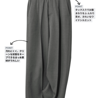 無印良品のタックストレートパンツ4990円（無印良品／無印良品 銀座）