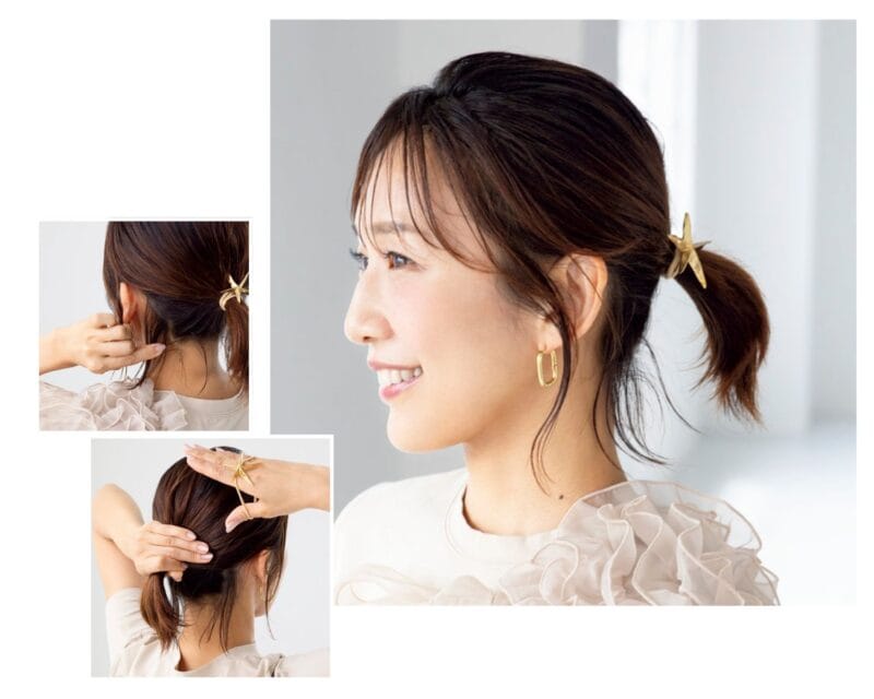 ショートヘアのまとめ髪 　プチポニー