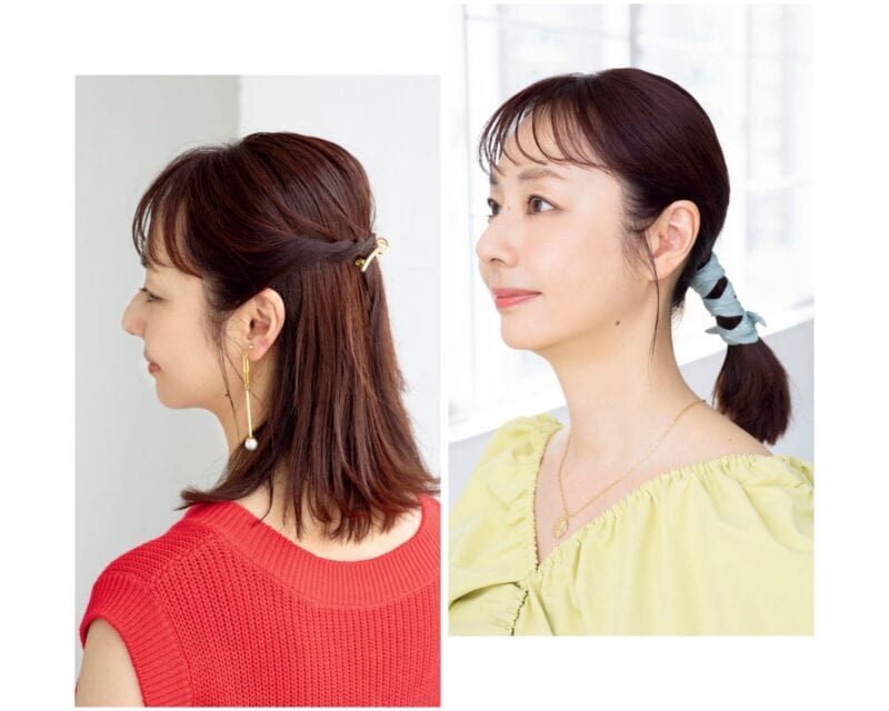 40代のミディアムヘアまとめ髪