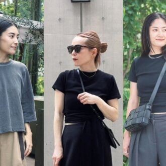 【40代スナップ】KAYLEのTシャツがシンクロ！旬の“コンパクト丈”はボトムとのバランスが肝