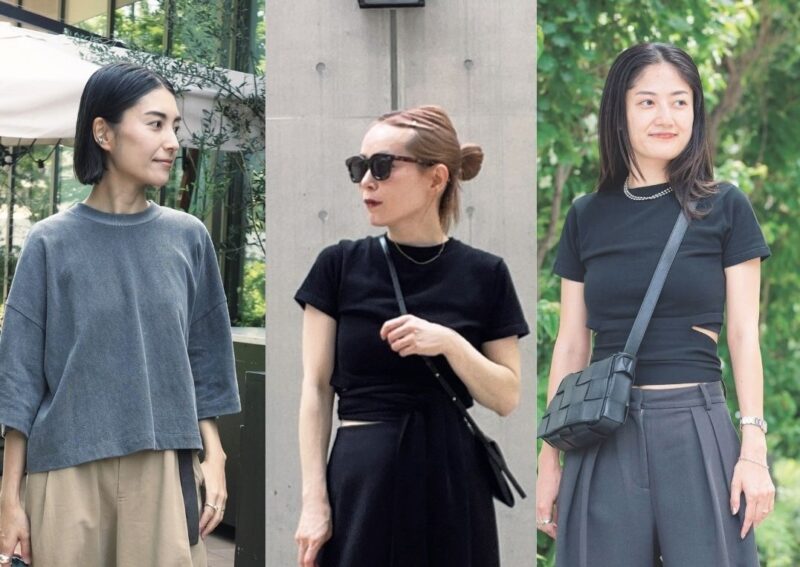 【40代私服スナップ】KAYLEのTシャツがシンクロ！旬の“コンパクト丈”はボトムとのバランスが肝。