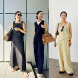 【40代スナップ】慌ただしい朝は、肌見せキレイめ〈セットアップ〉が最適解！
