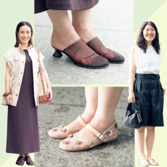 【私服スナップ】秒で美脚見え！40代が夢中になる“足長シアー靴”テク