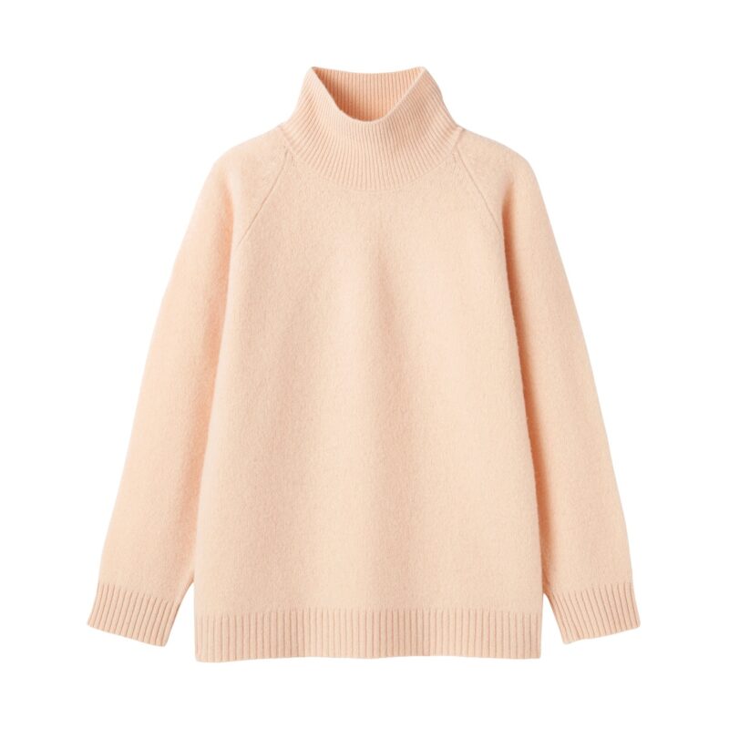 MUJI Labo　ヤク混タートルネックセーター　ライトオレンジ　