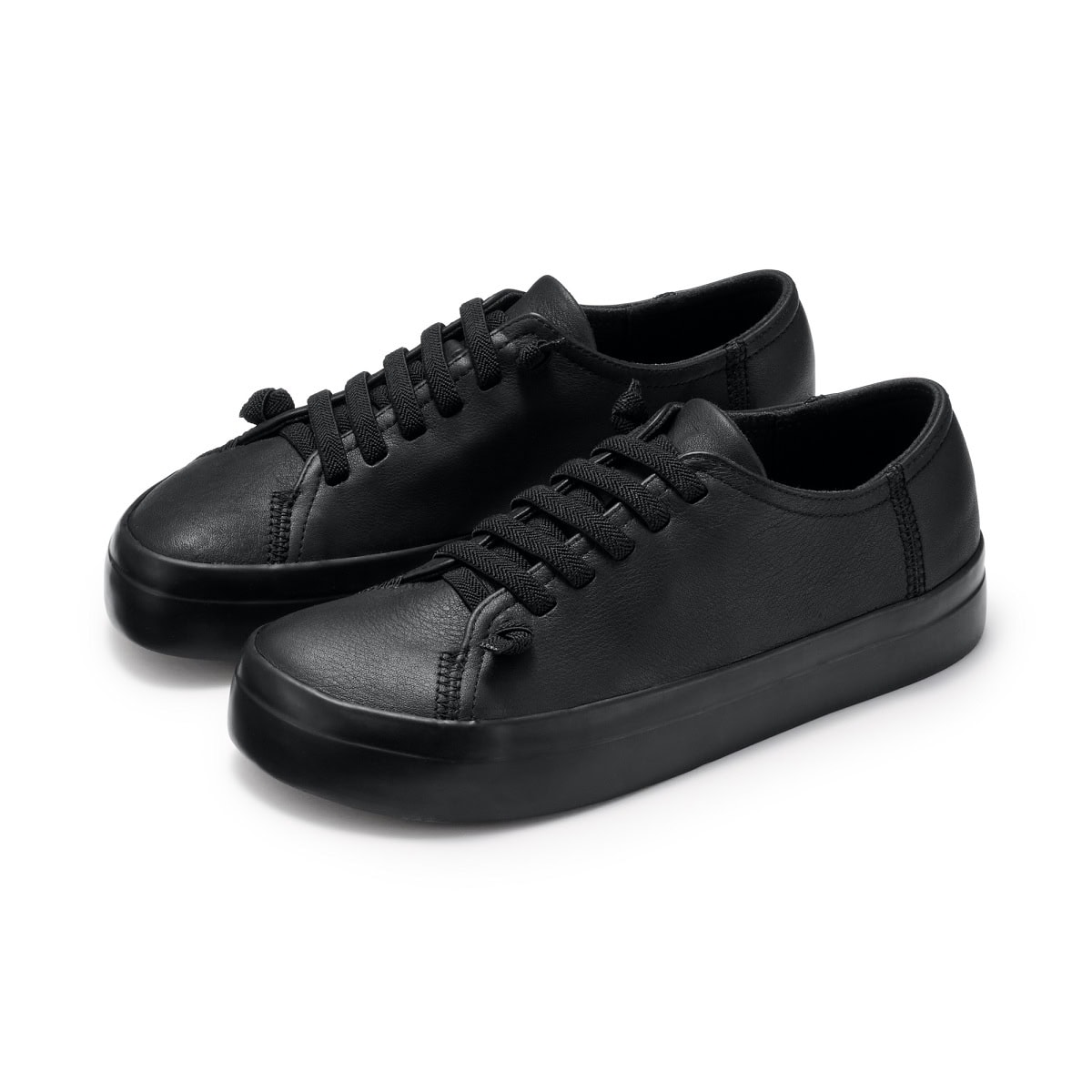 MUJILabo カンペール レザーローカットスニーカー_黒