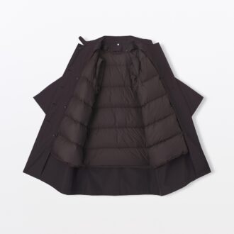 ダウンライナー付き撥水ステンカラーコート　インナーダウン