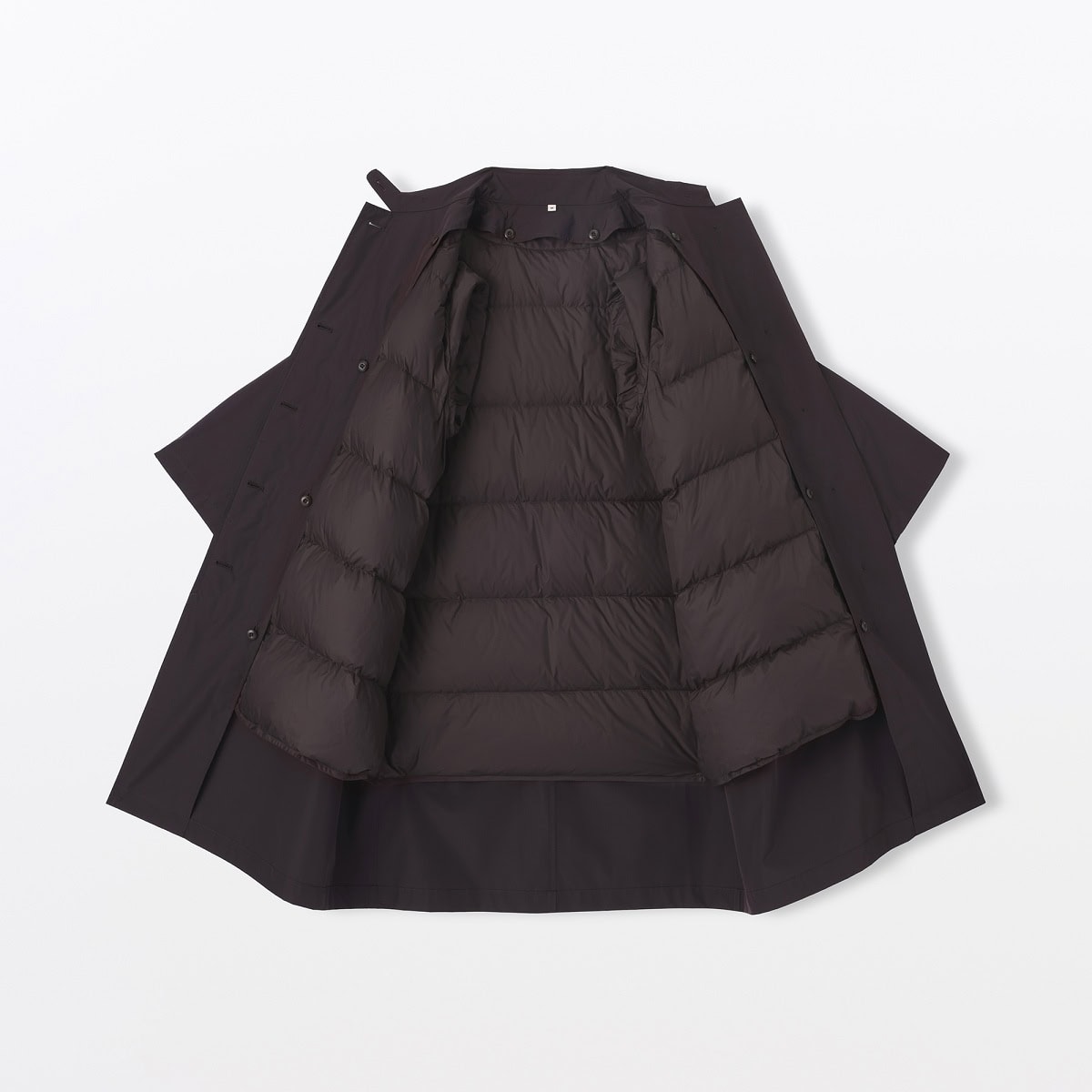 ダウンライナー付き撥水ステンカラーコート　インナーダウン
