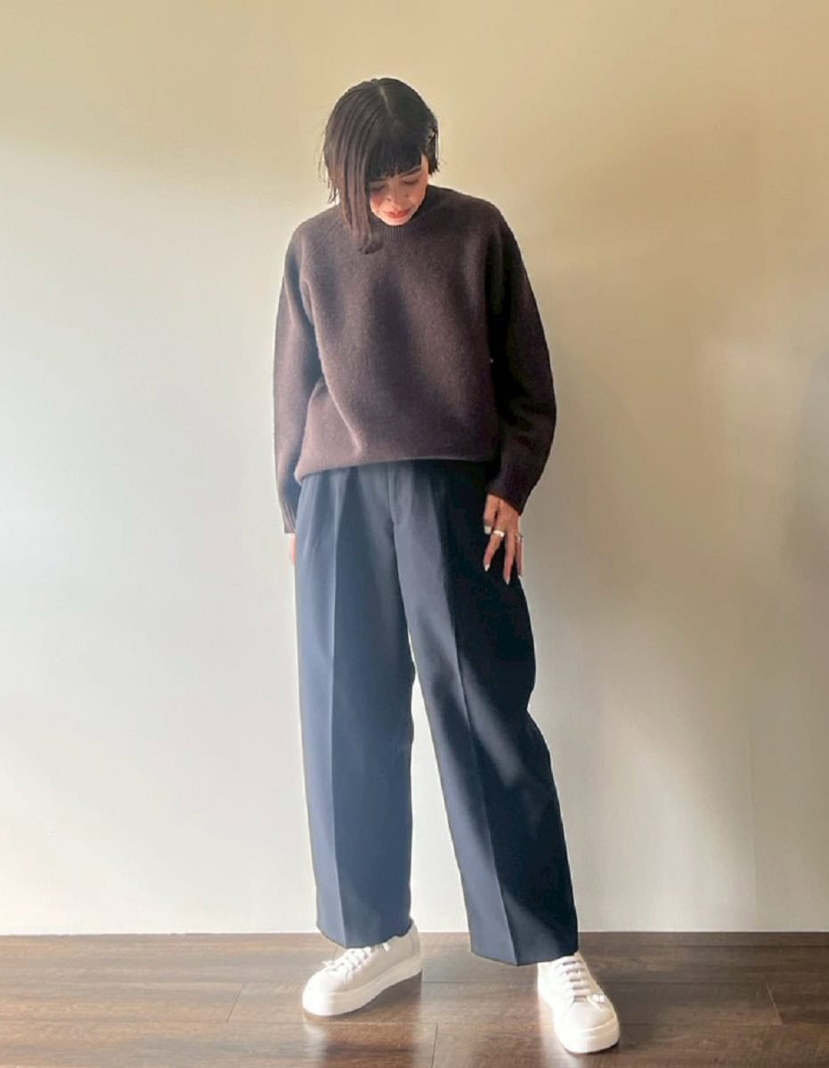 MUJILabo　ヤク混タートルネックセーター　ダークブラウン