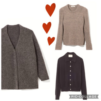 カーディガン、リブニット、ポロニット