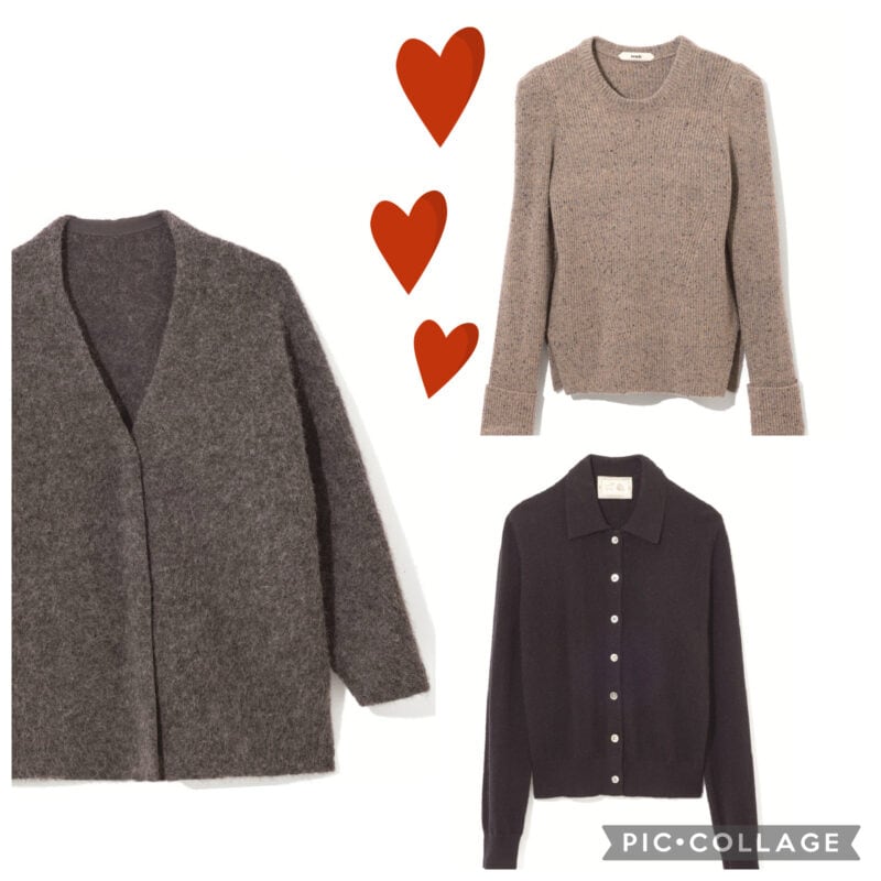 カーディガン、ポロ、リブニット