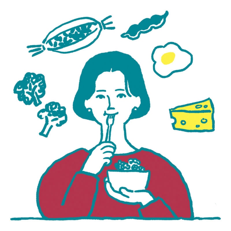 たんぱく質と骨を意識した食事を心がける