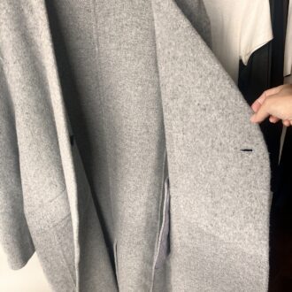 MUJILabo　カシミヤ混ロングコート　グレー　アップ