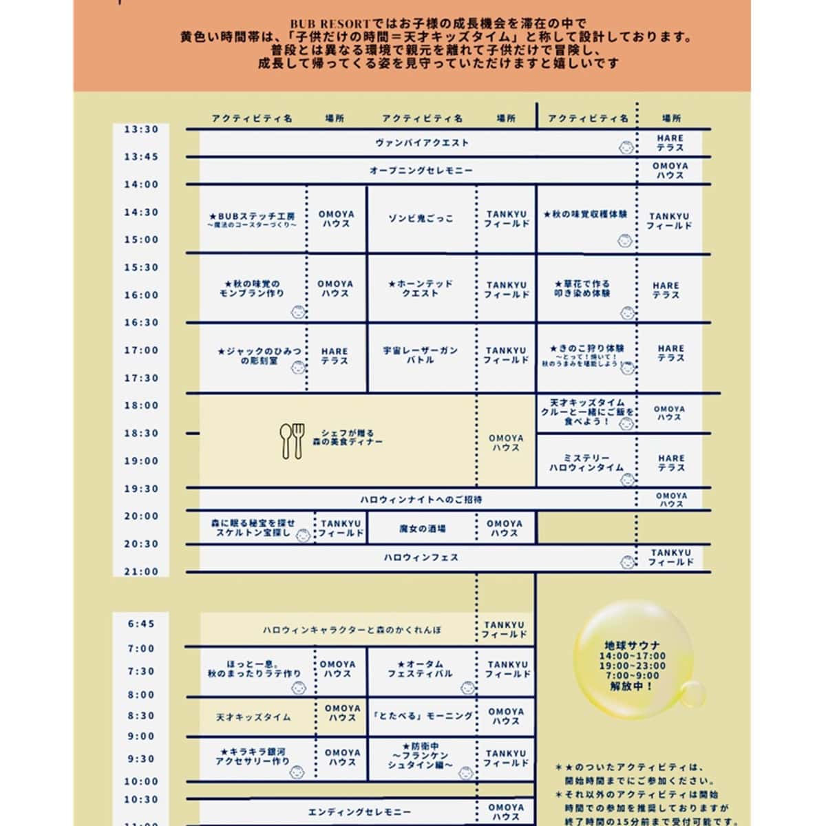 一日のスケジュール