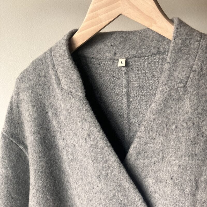 MUJILabo　カシミヤ混ロングコート　グレー　アップ