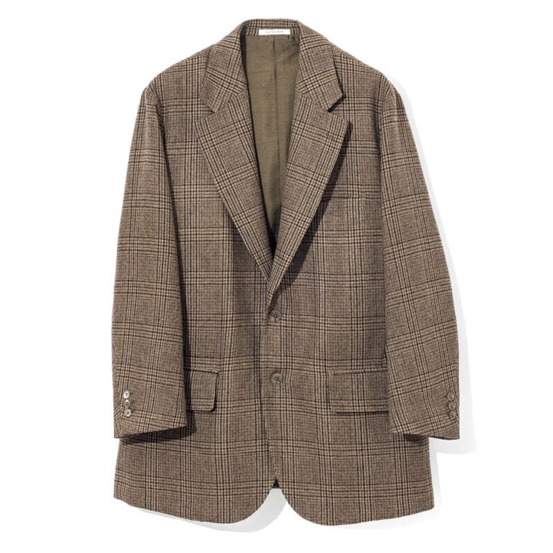 トレンドのブラウンベースにビッグシルエットで洒落感たっぷりの1枚。グレンチェックビッグジャケット7万9200円(クチュール ド アダム/アパルトモン青山店)