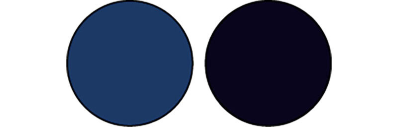 ブルベさんに似合うネイビー2色。青みが際立つ明るめの色から黒一歩手前の深い色まで。