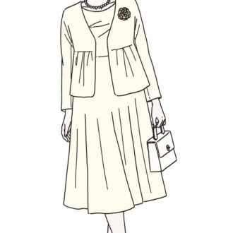 入園・入学式のコーデ。新しい門出を祝う式典には、明るい色のセミフォーマルで晴れやかに。