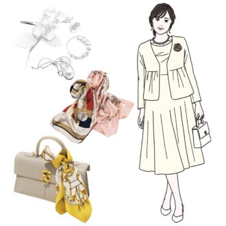 【入園・入学式おしゃれマナー保存版】明るいセミフォーマルで、色味は小物でプラス｜マナー講師監修