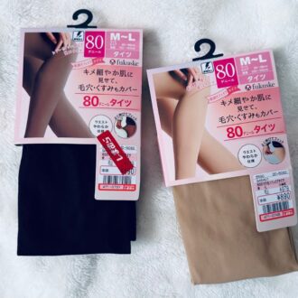 しまむらフェイクタイツ2025最新モデル。ブラックとベージュ