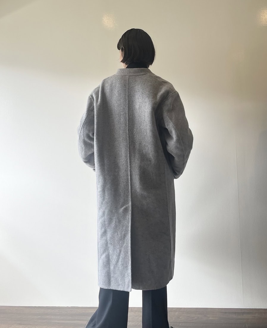 カシミヤ混ダブルブレストコート