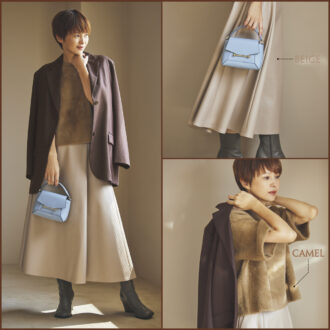 【40代おしゃれ】“ベージュ・キャメル・ブラウンの”グラデテクで垢抜けお洒落！