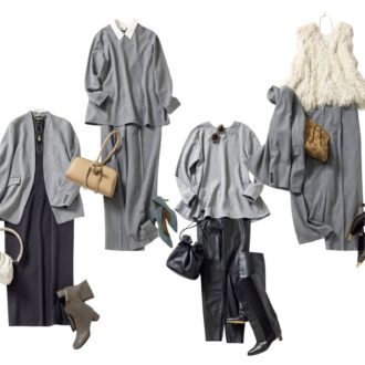 【40代の仕事服】大人グレーの「カセット服」で品よくハンサムに洒落る！