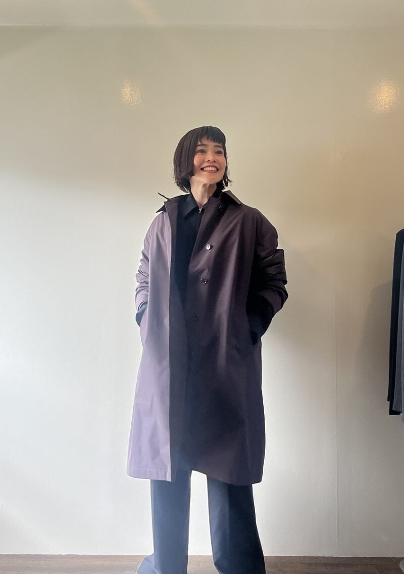 ムジラボ ダウンライナー付き撥水ステンカラーコート 高本さん着用