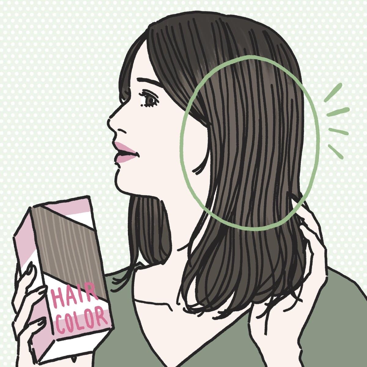 おうちカラーをする40代女性