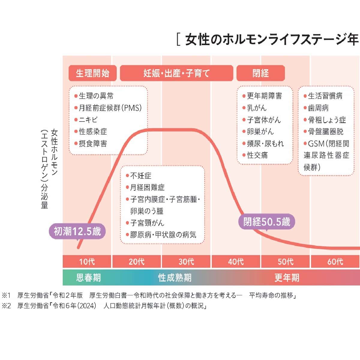 女性のホルモンライフステージ1/2
