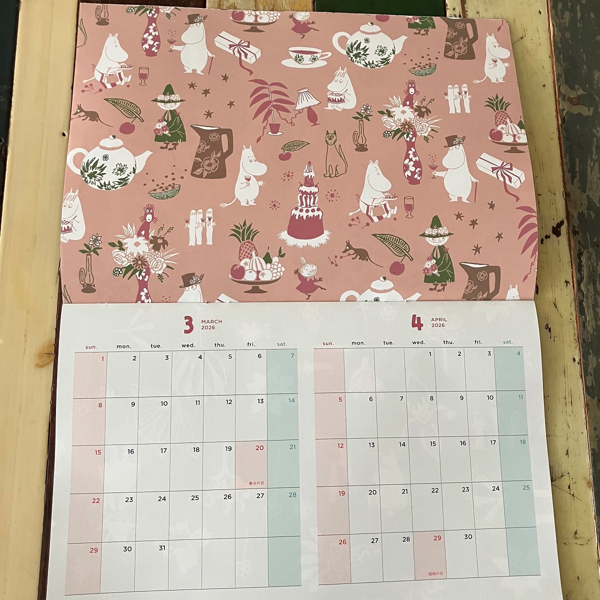 ムーミンカレンダーの３，４月