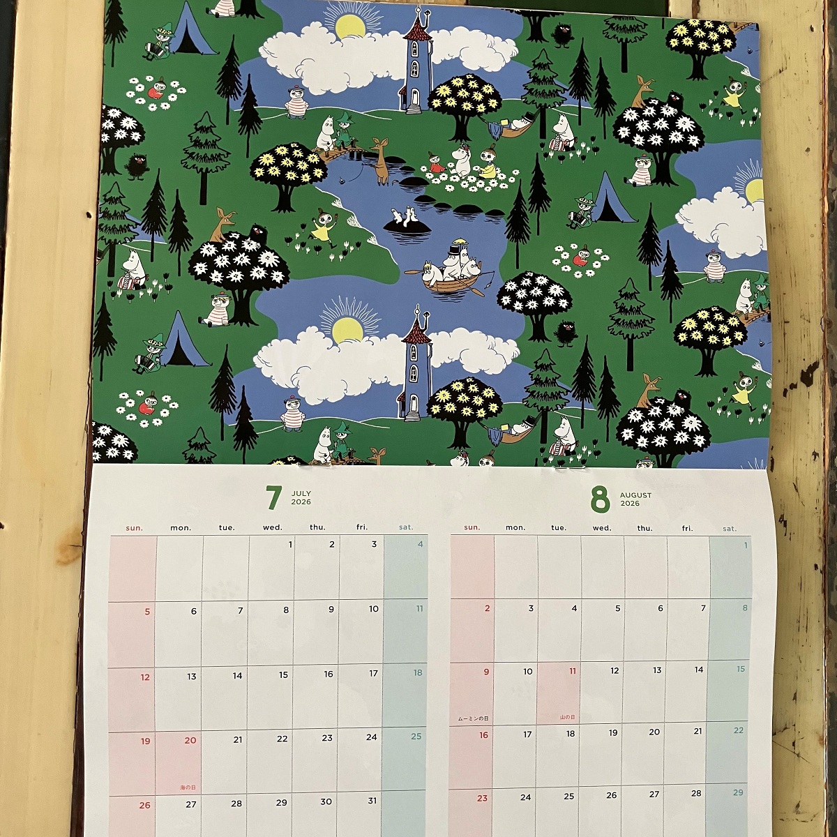 ムーミンカレンダーの7月8月
