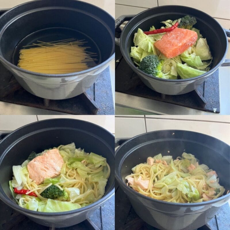 ストウブでワンパンパスタ