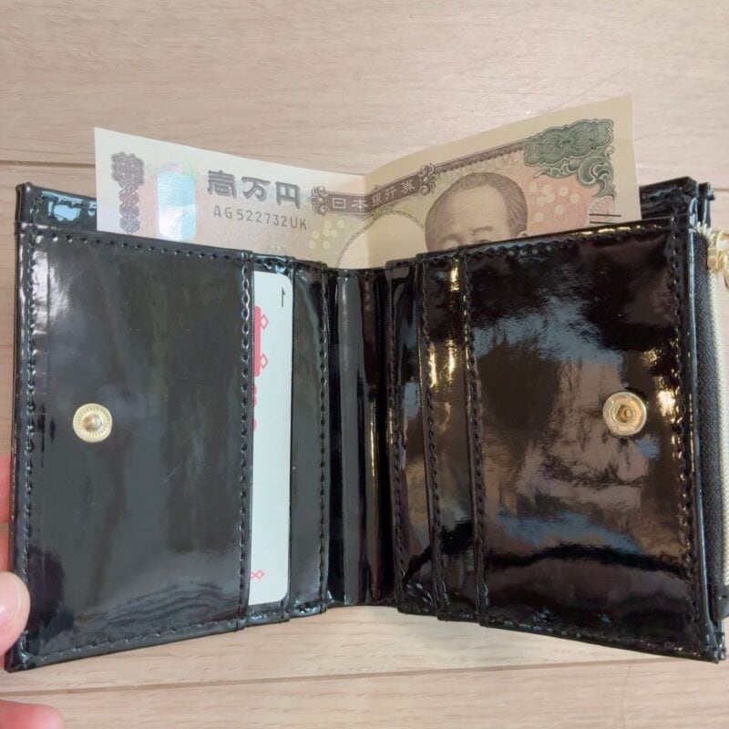 お札、コイン、6枚のカードがしっかり入ります!